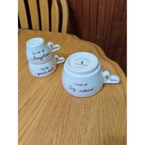 My Soul's Window by Maggie Lindley 2013 Set of 3 Measuring Cups Cottagecore